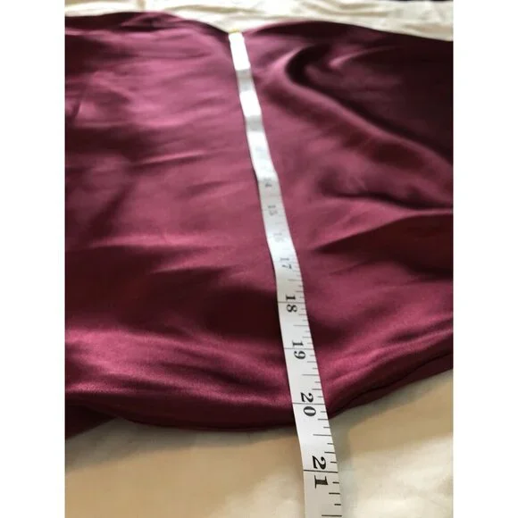 Bebe Satin Slip Dress Size S Burgundy Cowl Neck Midi Y2k Dance Prom Evening Date - Picture 10 of 11